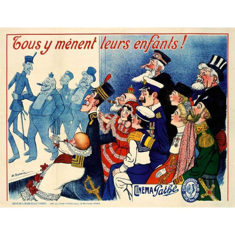 Cinema Pathe Black Modern Wood Framed Art Print by Barrere, Adrien