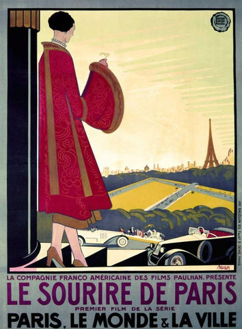 Le Sourire de Paris White Modern Wood Framed Art Print with Double Matting by Becan Bernard