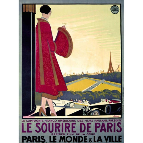 Le Sourire de Paris Black Modern Wood Framed Art Print by Becan Bernard