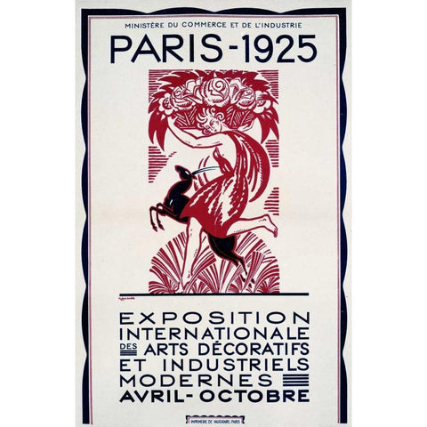 Paris-1925 Black Modern Wood Framed Art Print with Double Matting by Bonfils, Robert
