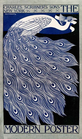 The Modern Poster White Modern Wood Framed Art Print with Double Matting by Bradley, William H.