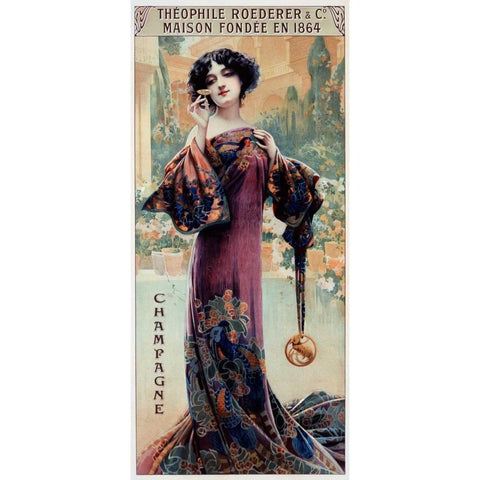Champagne Roederer Black Modern Wood Framed Art Print with Double Matting by Camps, Gaspar