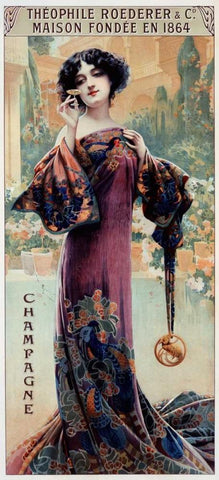 Champagne Roederer Black Ornate Wood Framed Art Print with Double Matting by Camps, Gaspar