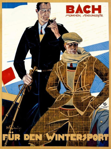 Bach / Fur den Wintersport White Modern Wood Framed Art Print with Double Matting by Engelhard, Julius Ussy