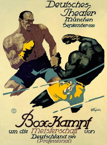 Box-Kampf White Modern Wood Framed Art Print with Double Matting by Engelhard, Julius Ussy