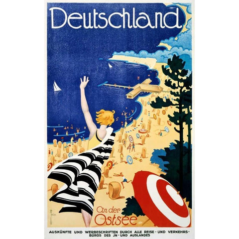 Deutschland / An der Ostsee Gold Ornate Wood Framed Art Print with Double Matting by Fries, Leonhard F.W.