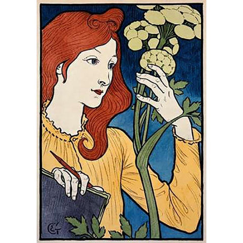 Salon des Cent / ExVintageition E Grasset Black Modern Wood Framed Art Print with Double Matting by Grasset, Eugene