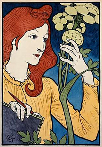 Salon des Cent / ExVintageition E Grasset White Modern Wood Framed Art Print with Double Matting by Grasset, Eugene