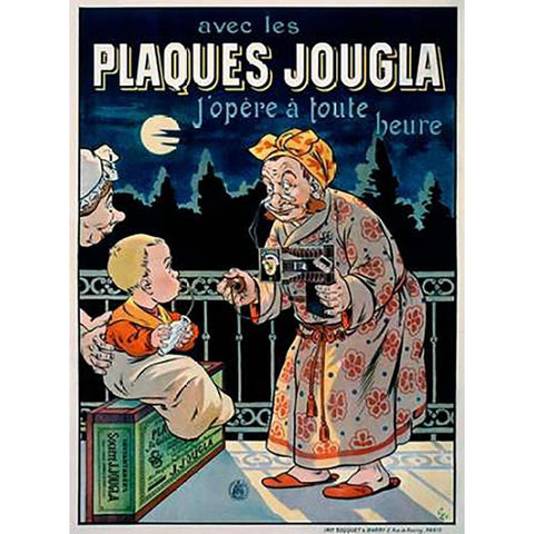 Plaques Jougla Gold Ornate Wood Framed Art Print with Double Matting by Oge, Eugene