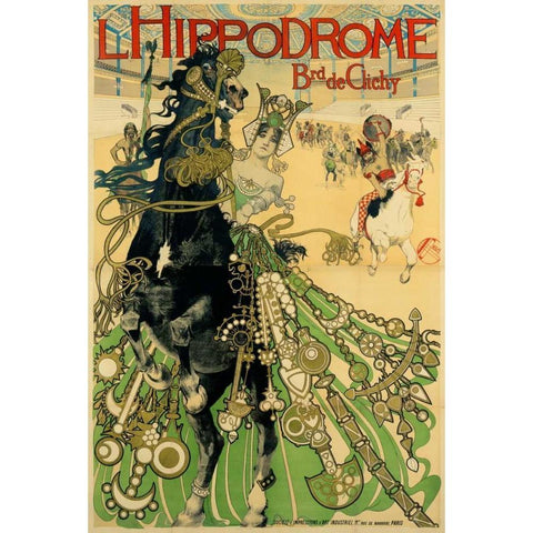 LHippodrome Gold Ornate Wood Framed Art Print with Double Matting by Orazi, Manuel