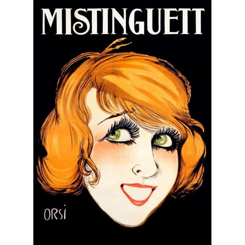 Mistinguett White Modern Wood Framed Art Print by Orsi