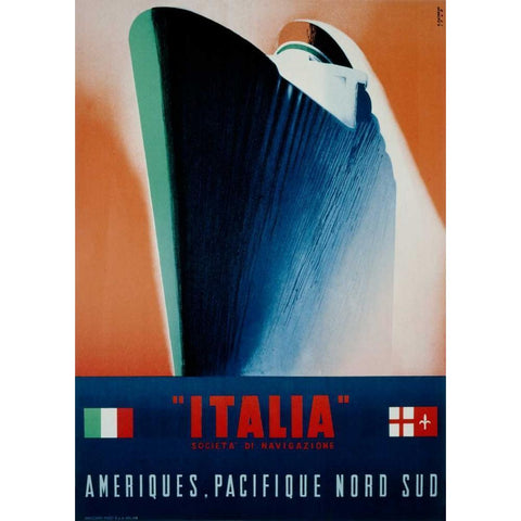 Italia Black Modern Wood Framed Art Print with Double Matting by Patrone, Giovanni