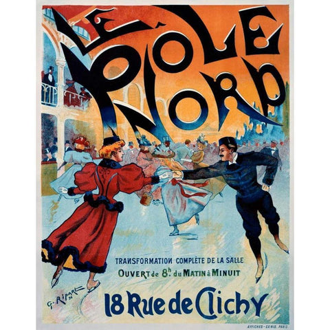 Le Pole Nord White Modern Wood Framed Art Print by Ripart, Georges