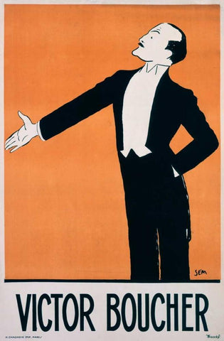 Victor Boucher Black Ornate Wood Framed Art Print with Double Matting by Sem