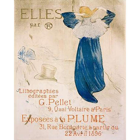 Elles Black Modern Wood Framed Art Print by Toulouse-Lautrec, Henri