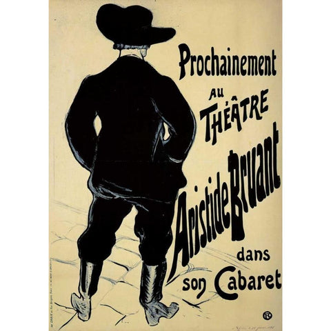 Theatre Aristide Bruant Black Modern Wood Framed Art Print with Double Matting by Toulouse-Lautrec, Henri