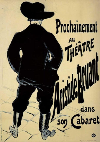 Theatre Aristide Bruant Black Ornate Wood Framed Art Print with Double Matting by Toulouse-Lautrec, Henri