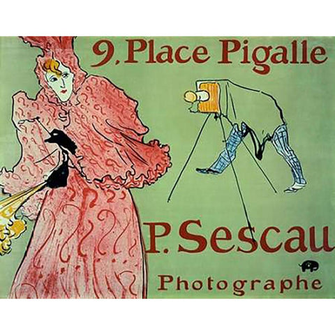 Caudieux Gold Ornate Wood Framed Art Print with Double Matting by Toulouse-Lautrec, Henri