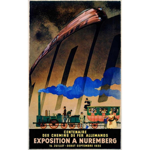 Exposition a Nuremburg Black Modern Wood Framed Art Print by Wiertz, Jupp