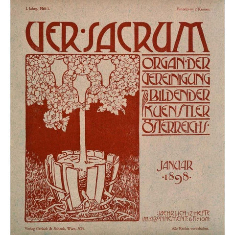 Ver Sacrum White Modern Wood Framed Art Print by Unknown