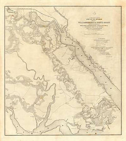 Civil War - Williamsburg To White House, 1862 White Modern Wood Framed Art Print with Double Matting by Abbot, Henry L.