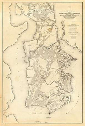 Civil War - Yorktown To Williamsburg, 1862 White Modern Wood Framed Art Print with Double Matting by Abbot, Henry L.