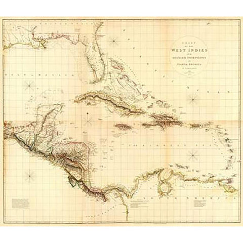 ComVintageite: West Indies, 1810 White Modern Wood Framed Art Print by Arrowsmith, Aaron