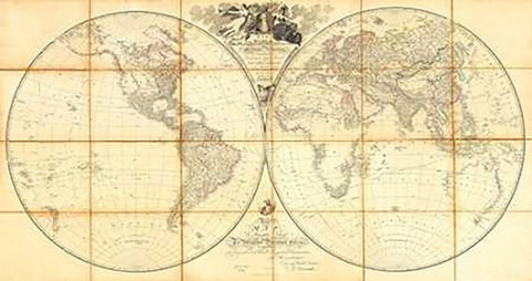 Map of the World, Researches of Capt. James Cook, 1808 Black Ornate Wood Framed Art Print with Double Matting by Arrowsmith, Aaron