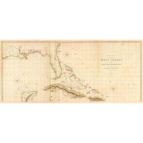 West Indies I, 1810 Black Modern Wood Framed Art Print with Double Matting by Arrowsmith, Aaron