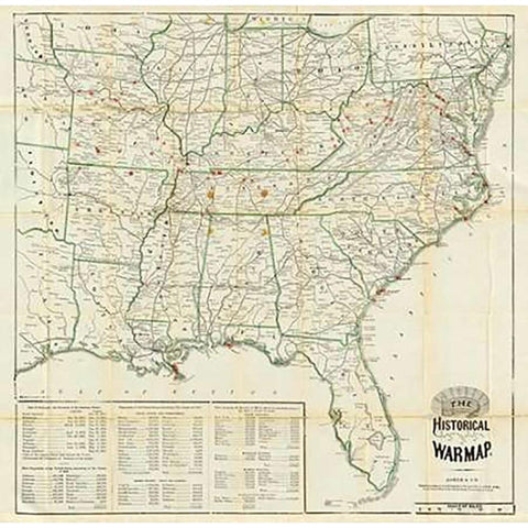 The United States Historical War Map, 1862 White Modern Wood Framed Art Print by Asher and Company