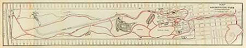 Map of the Golden Gate Park, 1896 Black Ornate Wood Framed Art Print with Double Matting by Blum, George W.