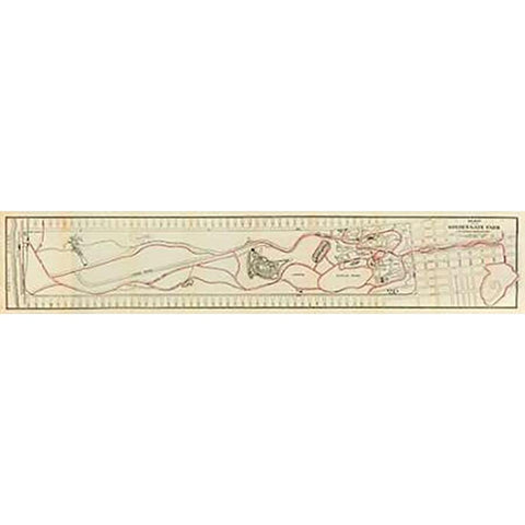 Map of the Golden Gate Park, 1896 White Modern Wood Framed Art Print by Blum, George W.