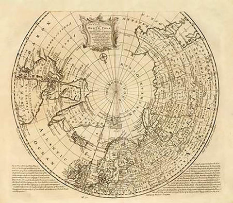 North Pole, 1747 Black Ornate Wood Framed Art Print with Double Matting by Bowen, Emanuel