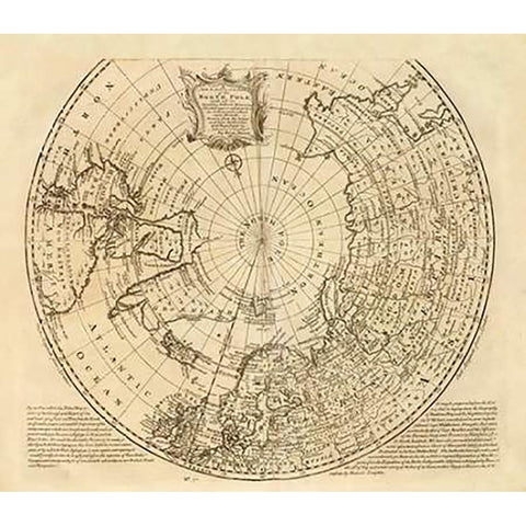 North Pole, 1747 Black Modern Wood Framed Art Print by Bowen, Emanuel