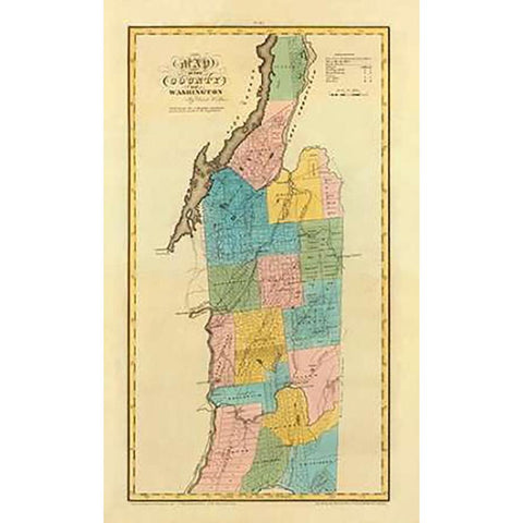 New York - Washington County, 1829 White Modern Wood Framed Art Print by Burr, David