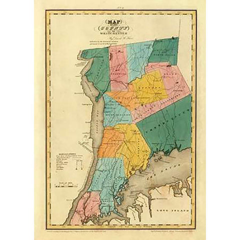 New York - Westchester County, 1829 White Modern Wood Framed Art Print by Burr, David