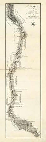 Map of the Course of The Mississippi from the Missouri, 1796 Black Ornate Wood Framed Art Print with Double Matting by Collot, George Henri Victor