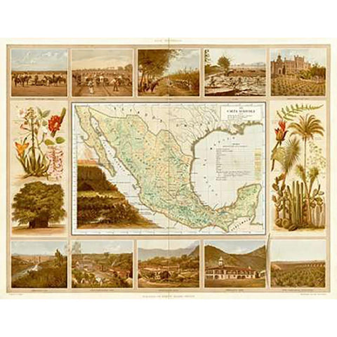 Carta Agricola, 1885 White Modern Wood Framed Art Print by Cubas, Antonio Garcia