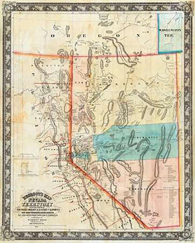 Nevada Territory, 1863 Black Ornate Wood Framed Art Print with Double Matting by DeGroot, Henry