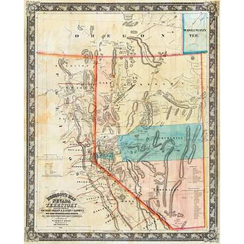Nevada Territory, 1863 Black Modern Wood Framed Art Print with Double Matting by DeGroot, Henry