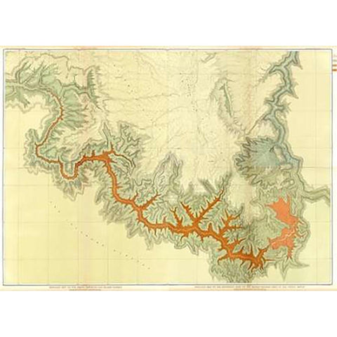 Grand Canyon - ComVintageite: Geologic map, S. pt. Kaibab Plateau. I-IV, 1882 Gold Ornate Wood Framed Art Print with Double Matting by Dutton, Clarence
