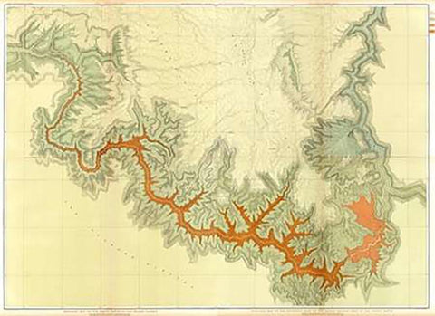 Grand Canyon - ComVintageite: Geologic map, S. pt. Kaibab Plateau. I-IV, 1882 White Modern Wood Framed Art Print with Double Matting by Dutton, Clarence