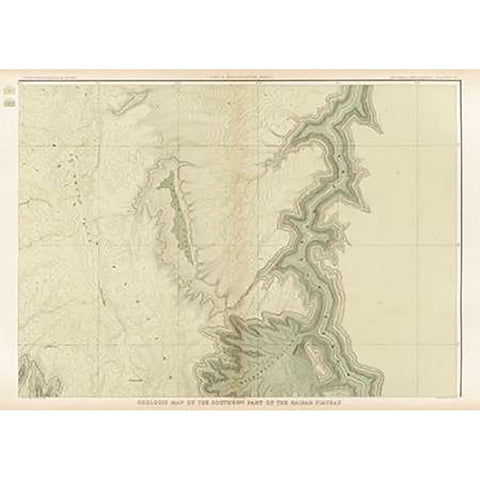Grand Canyon - Geologic Map of The Southern Part of The Kaibab Plateau (Part II. North-Eastern Sheet Black Modern Wood Framed Art Print with Double Matting by Dutton, Clarence