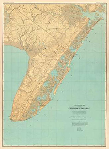 Cape May, New Jersey, 1888 White Modern Wood Framed Art Print with Double Matting by Geological Survey of New Jersey