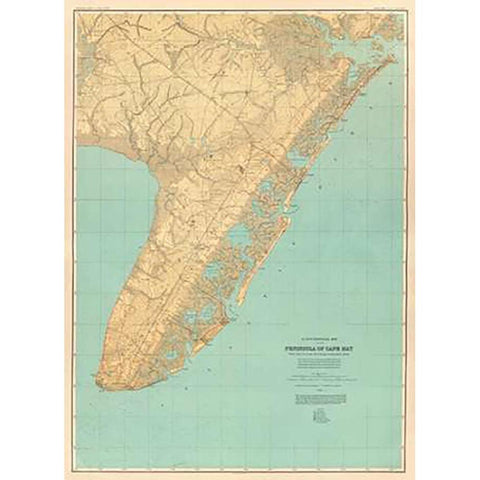 Cape May, New Jersey, 1888 White Modern Wood Framed Art Print by Geological Survey of New Jersey