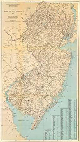 The State of New Jersey, 1878 White Modern Wood Framed Art Print with Double Matting by Geological Survey of New Jersey