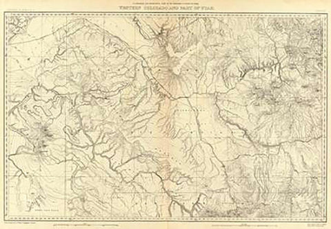 Western Colorado and Part of Utah, 1881 Black Ornate Wood Framed Art Print with Double Matting by Hayden, F.V