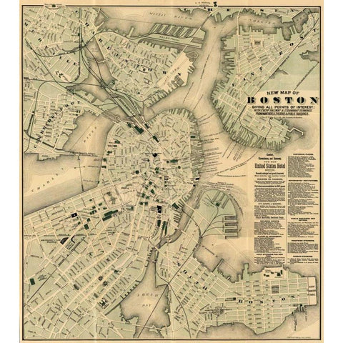Boston, Massachusetts, 1884 Gold Ornate Wood Framed Art Print with Double Matting by Haynes, Tilly