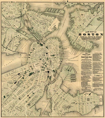 Boston, Massachusetts, 1884 Black Ornate Wood Framed Art Print with Double Matting by Haynes, Tilly