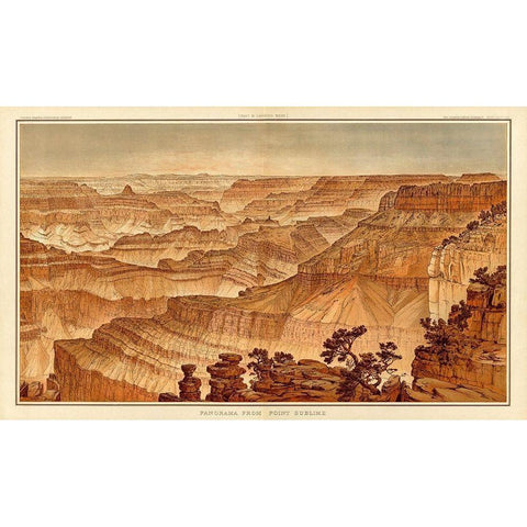 Grand Canyon - Panorama from Point Sublime  Black Modern Wood Framed Art Print with Double Matting by Holmes, William Henry